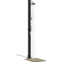 Sale Utomhus Solardusch Svart 217 cm PVC och Aluminium Spa & Utomhusbad