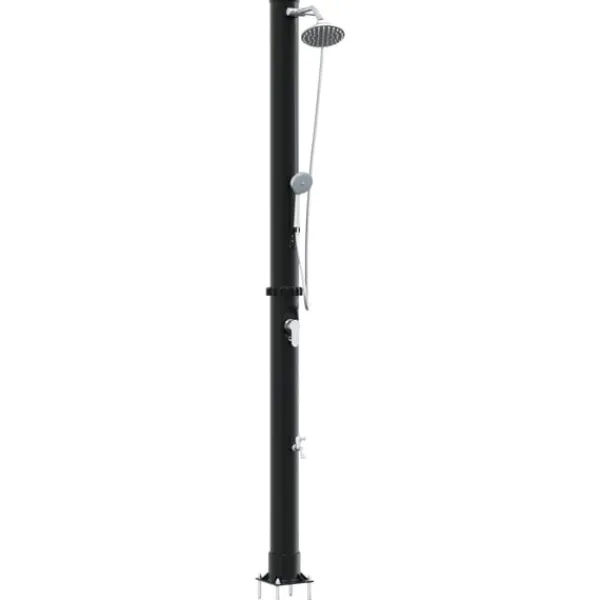 Utomhus Solardusch Svart 217 cm PVC och Aluminium Spa & Utomhusbad