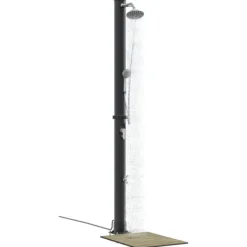 Utomhus Solardusch Svart 217 cm PVC och Aluminium Spa & Utomhusbad