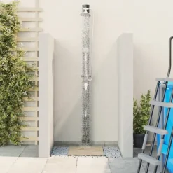 Utomhus Solardusch Svart 217 cm PVC och Aluminium Spa & Utomhusbad