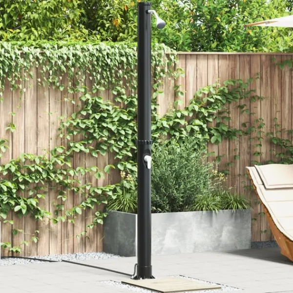 Online Utomhus Solardusch Svart 217 cm PVC och Aluminium Spa & Utomhusbad