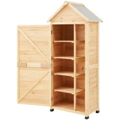 New Utomhus Trä Förvaringsskjul, Vattentät Trädgårdsredskapsbod, Hållbar Kvalitet, Skydd för Redskap, Idealisk för Trädgården Skjul, Garage & Carports