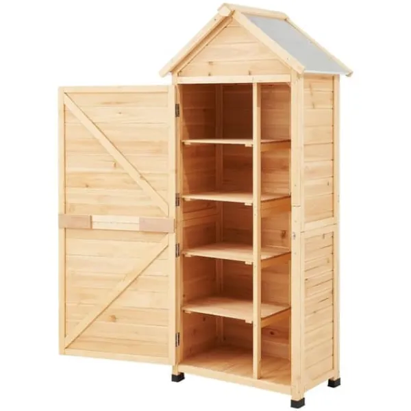 New Utomhus Trä Förvaringsskjul, Vattentät Trädgårdsredskapsbod, Hållbar Kvalitet, Skydd för Redskap, Idealisk för Trädgården Skjul, Garage & Carports