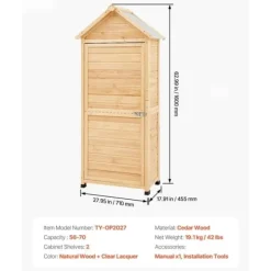 New Utomhus Trä Förvaringsskjul, Vattentät Trädgårdsredskapsbod, Hållbar Kvalitet, Skydd för Redskap, Idealisk för Trädgården Skjul, Garage & Carports