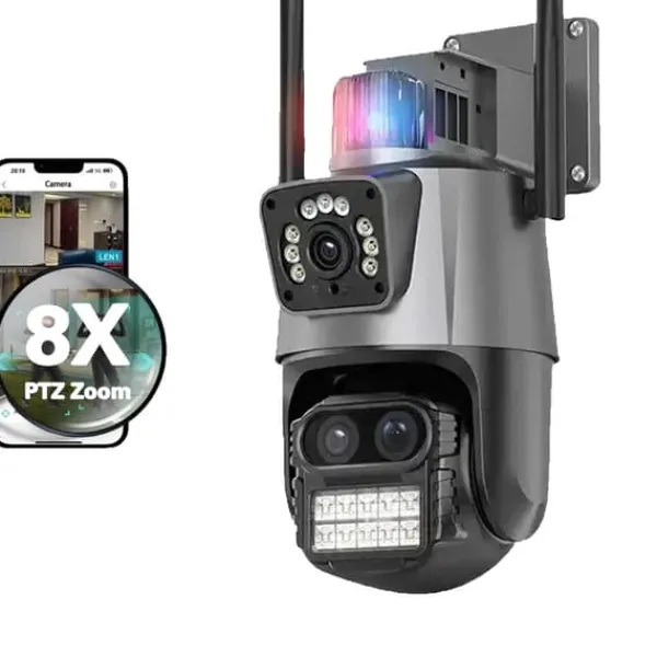 Utomhuskamera, 6K-upplösning, IP66 vattentålig,12MP WIFI PTZ Kamera, EU Kontakt