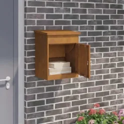 vidaXL Utomhuspaketbox - - Patinerat stål - Rostig - 47,5x38x59 cm - Väderbeständig