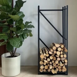 Vastbo Vedställ svart smide 49x114cm