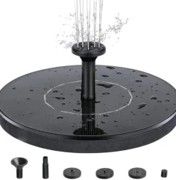 Vattenfontän solcellsdriven 13 cm Svart