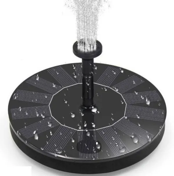 Vattenfontän solcellsdriven 16 cm Svart
