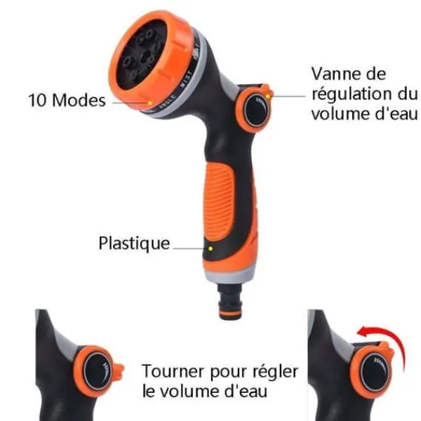 Best Vattenpistol - 10 bevattningslägen, multifunktionell trädgårdsspruta, lämplig för rengöring av bilar och trädgårdar Bevattning