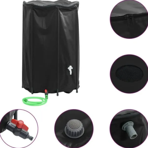 Discount Vattentank med kran vikbar 1000 L PVC Regntunnor
