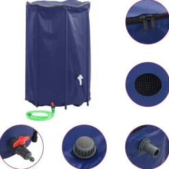 vidaXL Vattentank med kran vikbar 1000 L PVC