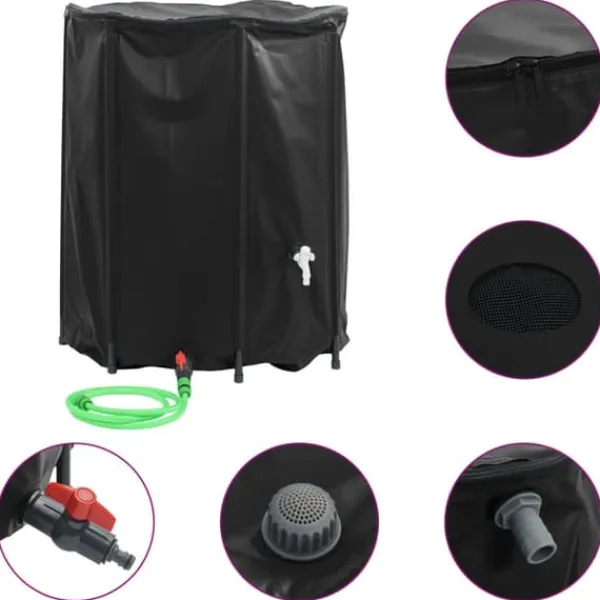 Sale Vattentank med kran vikbar 1250 L PVC Regntunnor