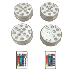 Discount Vattentäta RGB LED-lampor för pool 4-pack med fjärrkontroll Pool- & Spatillbehör