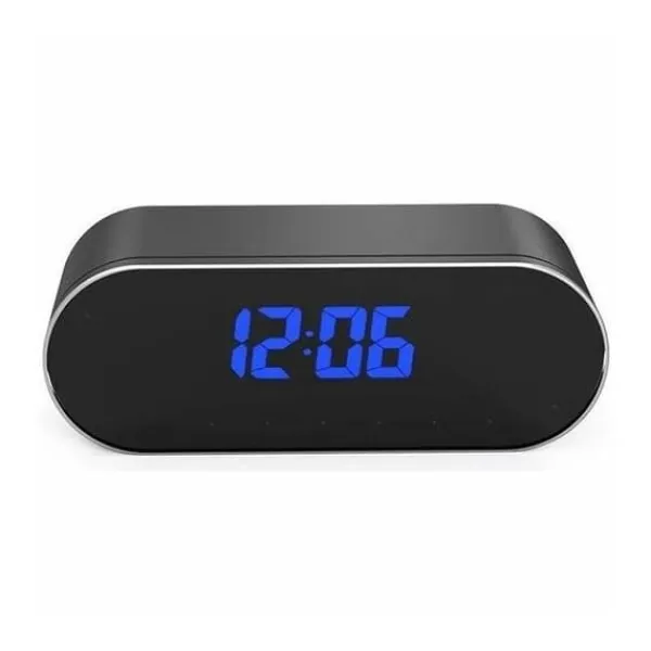 Sale Väckarklocka med full HD 1080P spionkamera Wifi nattsyn svart Säkerhetsmonitorer & Videokameror