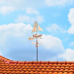 Sale Väderflöjel, Skeppsdesign, 144x60x46 cm, Koppar Vinddekoration