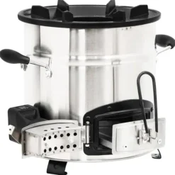 Vedeldad spis med USB-fläkt 35,5x26x28 cm rostfritt stål - Vedeldad Spis - Vedeldade Spisar - Home & Living