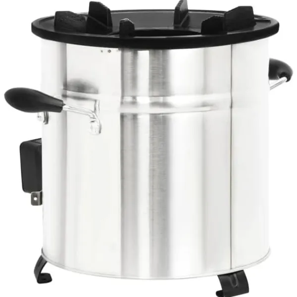 Vedeldad spis med USB-fläkt 35,5x26x28 cm rostfritt stål - Vedeldad Spis - Vedeldade Spisar - Home & Living