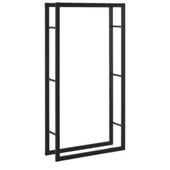 Sale Vedförvaring vedställ 75x150x25cm stål svart Tillbehör Till Vedeldade Kaminer & Öppna Spisar