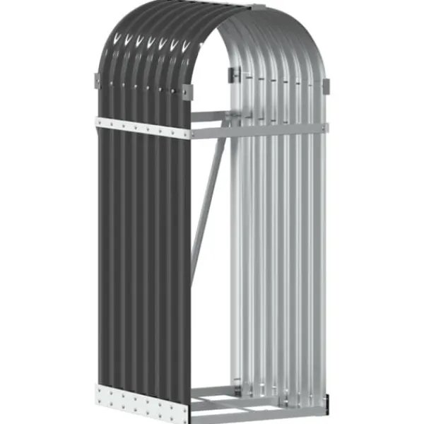 Online Vedhållare antracit 40x45x100 cm galvaniserat stål Tillbehör Till Vedeldade Kaminer & Öppna Spisar
