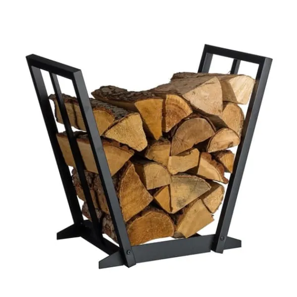 Discount Vedhållare, 55,5x62x35 cm, svart Tillbehör Till Vedeldade Kaminer & Öppna Spisar