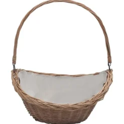 vidaXL Vedkorg med handtag 57x46,5x52 cm brun pil