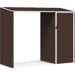 vidaXL Vedskjul brun 245x98x159 cm galvaniserat stål