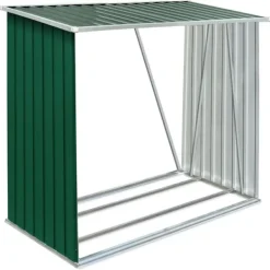 Discount Vedskjul galvaniserat stål 163x83x154 cm grön Skjul, Garage & Carports