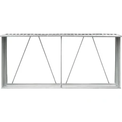 vidaXL Vedskjul i galvaniserat stål 330x84x152 cm grå