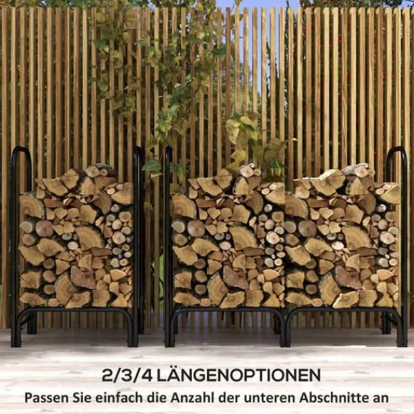 Vedställ 120×36×99 cm med bärväska & 600D vattenavvisande överdrag, svart