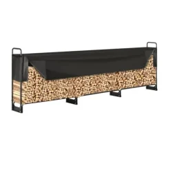 Best Vedställ, 152" mått, rymmer 3/4 kord, vattentätt skydd,152x12x46tum Tillbehör Till Vedeldade Kaminer & Öppna Spisar
