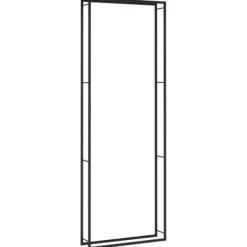 Discount Vedställ & vedkorgar - Living Vedställ matt svart 110x28x312 cm stål Tillbehör Till Vedeldade Kaminer & Öppna Spisar