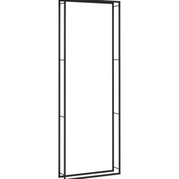 Discount Vedställ & vedkorgar - Living Vedställ matt svart 110x28x312 cm stål Tillbehör Till Vedeldade Kaminer & Öppna Spisar