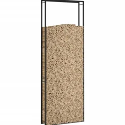 Discount Vedställ & vedkorgar - Living Vedställ matt svart 110x28x312 cm stål Tillbehör Till Vedeldade Kaminer & Öppna Spisar