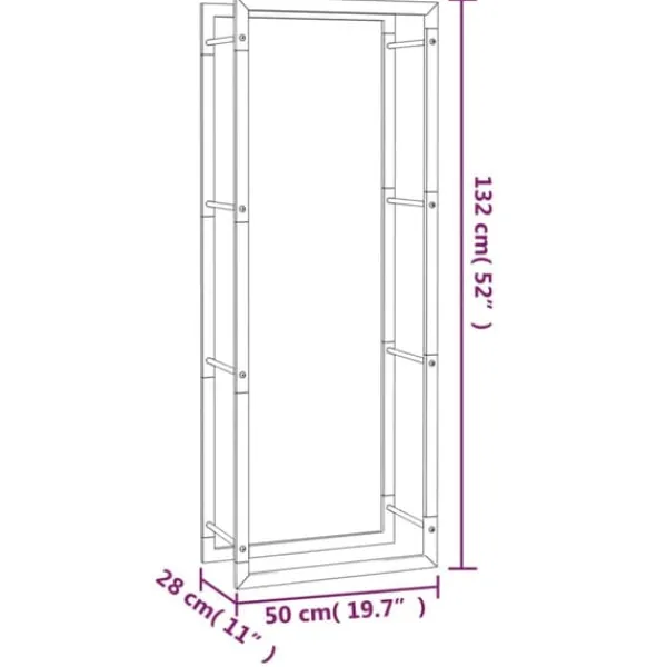Vedställ & vedkorgar - Living Vedställ matt svart 50x28x132 cm stål
