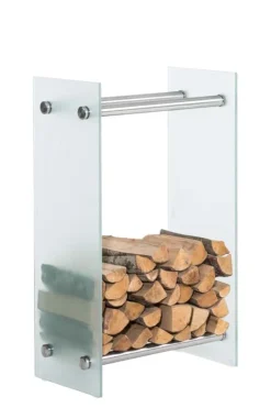 New Vedställ Dacio frostat glas 35x40x60 cm 35 x 40 x 60 cm Tillbehör Till Vedeldade Kaminer & Öppna Spisar