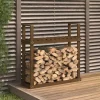 Outlet Vedställ honungsbrun 110x35x108,5 cm massiv furu Tillbehör Till Vedeldade Kaminer & Öppna Spisar