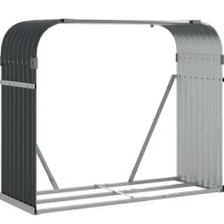 Vedställ i galvaniserat stål - Robust för vedförvaring | Färg: Antracitgrå | Storlek: 120x45x100 cm
