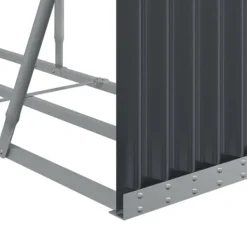 Best Vedställ i galvaniserat stål - Robust vedförvaring | Färg: Antracitgrå | Storlek: 234x45x100 cm Tillbehör Till Vedeldade Kaminer & Öppna Spisar
