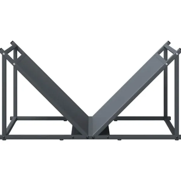 New Vedställ i kallvalsat stål - Robust vedförvaring | Färg: Antracit | Storlek: 70x43x34,5 cm Tillbehör Till Vedeldade Kaminer & Öppna Spisar