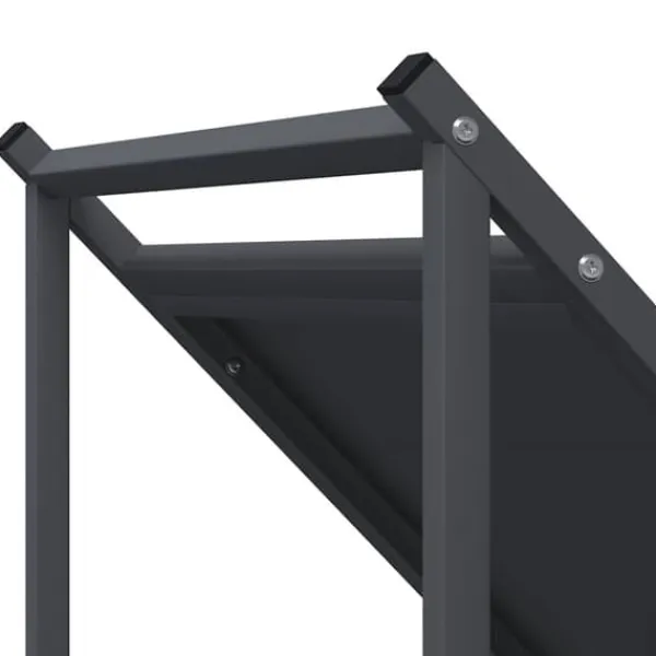 New Vedställ i kallvalsat stål - Robust vedförvaring | Färg: Antracit | Storlek: 70x43x34,5 cm Tillbehör Till Vedeldade Kaminer & Öppna Spisar