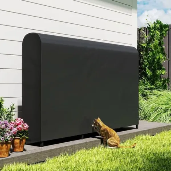 Vedställ i metall 199 × 30 × 121 cm – 0,6 m³ med vattentätt överdrag, upp till 300 kg