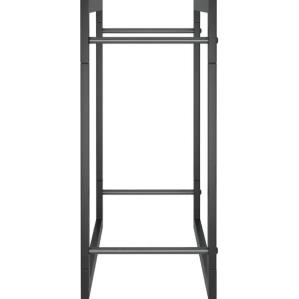 Outlet Vedställ matt svart 50x28x56 cm stål Tillbehör Till Vedeldade Kaminer & Öppna Spisar