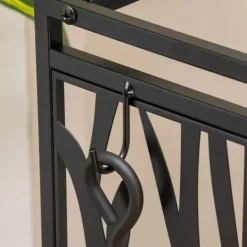 Sale Vedställ med kaminverktyg 46×30×70 cm, stål svart – mysig eldstad Tillbehör Till Vedeldade Kaminer & Öppna Spisar