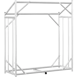 Sale Vedställ med regnskydd - Hållbar vedförvaring | Färg: Galvaniserat stål | Storlek: 100,5x40,5x110,5 cm Tillbehör Till Vedeldade Kaminer & Öppna Spisar