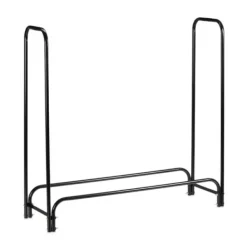 Outlet Vedställ, Metall, 122x245x40 cm, Svart Tillbehör Till Vedeldade Kaminer & Öppna Spisar