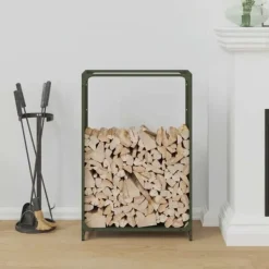 vidaXL Vedställ olivgrön 60x28x90 cm kallvalsat stål
