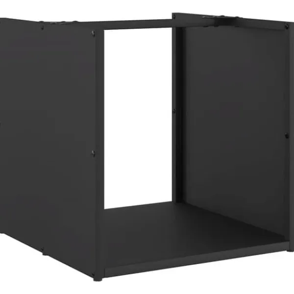 vidaXL Vedställ svart 40x40x40 cm kallvalsat stål