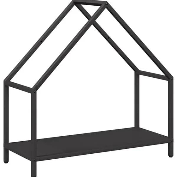 vidaXL Vedställ svart 60x25x60 cm kallvalsat stål