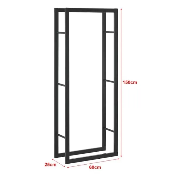 New Vedställ Täby vedförvaring 60x25x150 cm stål Tillbehör Till Vedeldade Kaminer & Öppna Spisar